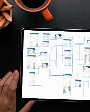 softwarekonzept wird auf einem tablet angezeigt